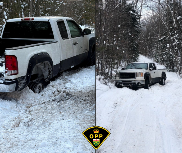 Manitoulin OPP receive call for vehicle on OFSC trail